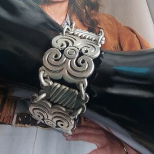 Heavy duty sterling silver bracelet, stamped Mexico and  Sterling Silver